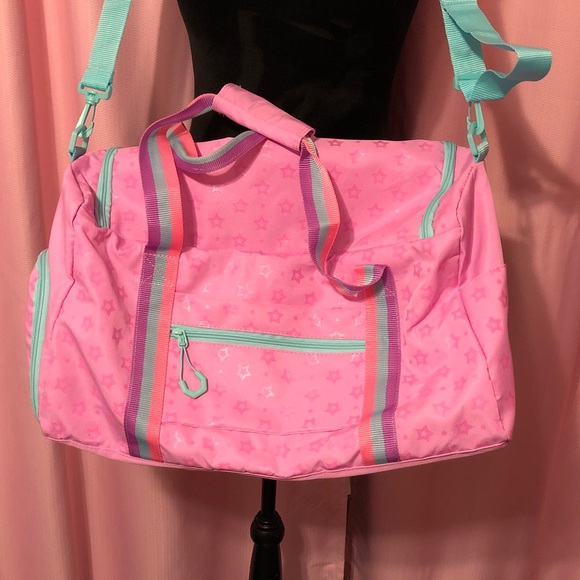 Pink Stars Weekend Duffle Bag With Shoe Comparmenr - Picture 3 of 9